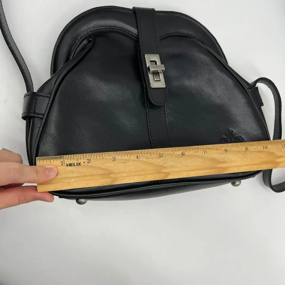 Patricia Nash Florentina Frame Leather Crossbody Bags Black Distressed